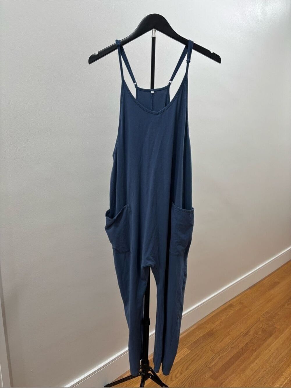 838. Women's Blue Casual Pocket Jumpsuit